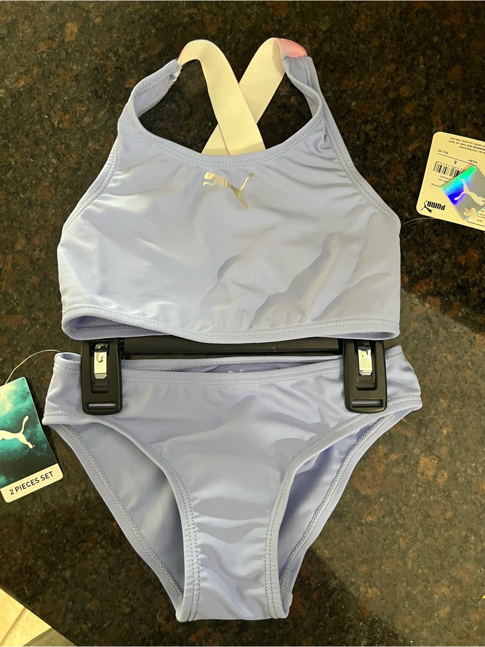 Puma Girls' Light Purple Two-Piece Swim Bikini